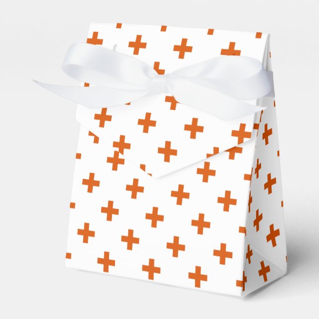Orange polka kor på vitt presentaskar (Framsidan Sidan)