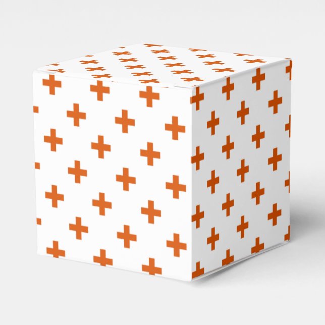 Orange polka kor på vitt presentaskar (Framsidan Sidan)