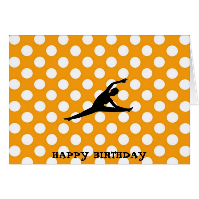 Orange Polka-punkt Hälsningskort (Framsidan Horizontal)