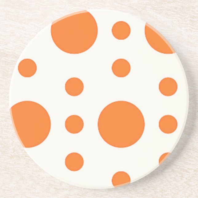 Orange Polka-punktåtergivningsdesign Underlägg (Framsidan)