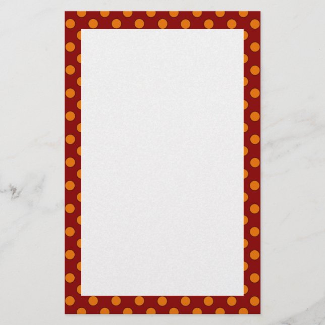 Orange Polka-punktsformat Brevpapper (Framsida)