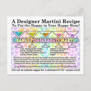 Orange Pomegranat Martini Recept Card Vykort