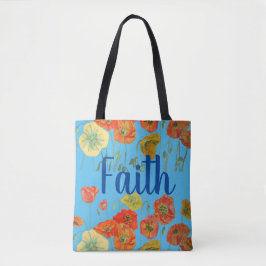 Orange Poppies Blommigt Faith Andlig Tote Bag Tygkasse