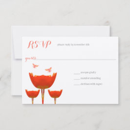 Orange Poppies & Humla Bröllop Inbjudningar