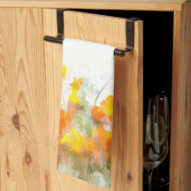 Orange Poppies Impressionist Art Kitchen Towel
