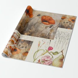 Orange Poppies & Play for Decoupage eller Giftwrap Presentpapper