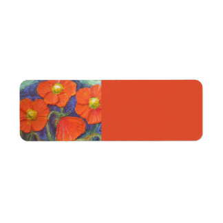 Orange Poppies Returadressetikett Returadress Etikett