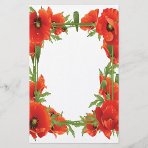 Orange Poppies - statisk Brevpapper