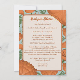 Orange Poppy Baby Shower efter Avstånd Inbjudningar