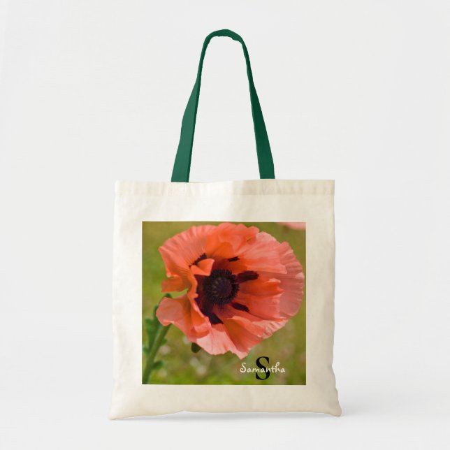 Orange Poppy-blomma Tobag Tygkasse (Framsidan)