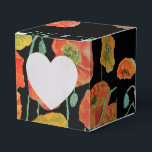 Orange Poppy Blommigt Bröllop Cake Favoritbox Presentaskar<br><div class="desc">Orange Poppy på svart Blommigt blommar Bröllop Cake Favor Boxes. Designad från en av mina vattenfärgsmålningar.</div>