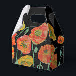 Orange Poppy Blommigt Bröllop Cake Favoritbox Presentaskar<br><div class="desc">Orange Poppy på svart Blommigt blommar Bröllop Cake Favor Boxes,  med Fully Anpassade Namn. Designad från en av mina vattenfärgsmålningar.</div>