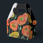 Orange Poppy Blommigt Bröllop Cake Favoritbox Presentaskar<br><div class="desc">Orange Poppy på svart Blommigt blommar Bröllop Cake Favor Boxes,  med Fully Anpassade Namn. Designad från en av mina vattenfärgsmålningar.</div>