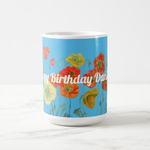 Orange Poppy Blommigt Flowers Shabby blommigt art  Kaffemugg