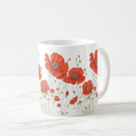 Orange Poppy Flowers Kaffemugg