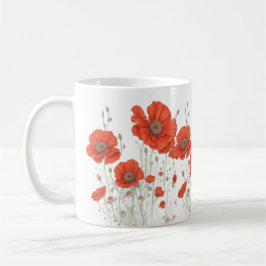 Orange Poppy Flowers Kaffemugg