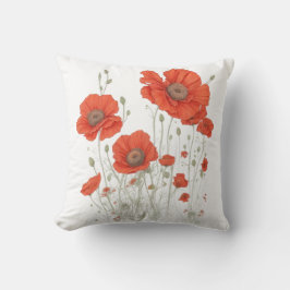 Orange Poppy Flowers Kudde