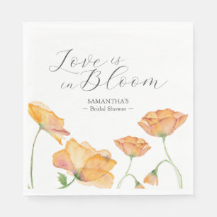 Orange Poppy Flowers Möhippa Napkins Pappersservett