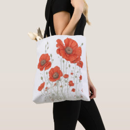 Orange Poppy Flowers Tygkasse