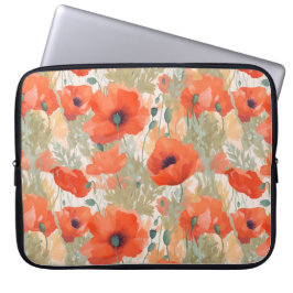 Orange Poppy Meadow Laptop Fodral