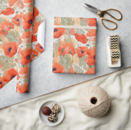 Orange Poppy Meadow Presentpapper