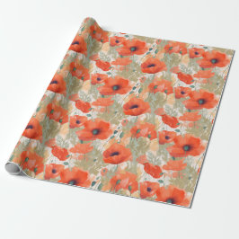 Orange Poppy Meadow Presentpapper