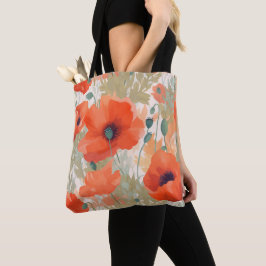 Orange Poppy Meadow Tygkasse