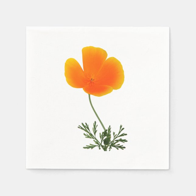 orange poppy napkin pappersservett (Framsidan)