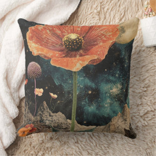 Orange Poppy under Moonlight Kudde