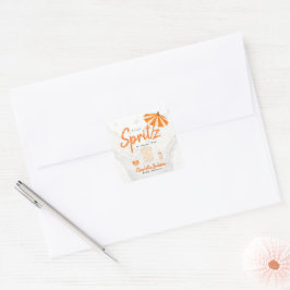 Orange prickig baby Spritz Baby Shower Fyrkantigt Klistermärke