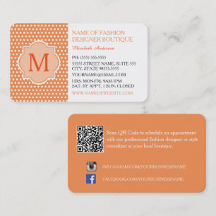 Orange prickig mode boutique visitkort