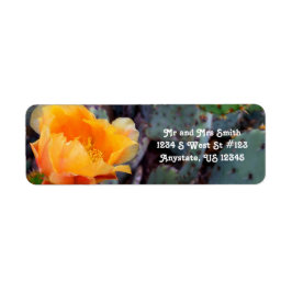 Orange Prickly Pear Cactus Flower Arizona USA Returadress Etikett