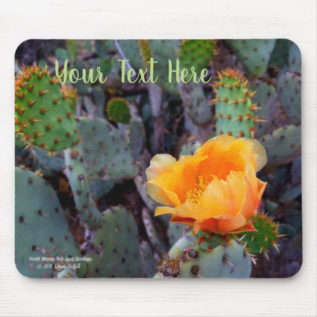 Orange Prickly Pear Cactus Flower-Blommar Musmatta (Framsidan)
