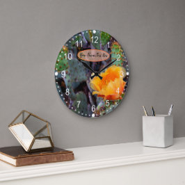 Orange Prickly Pear Opuntia Cactus Flower Photo Stor Klocka