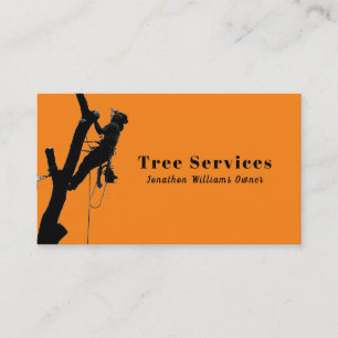 Orange Professionell Träd Trimming Service Busines Visitkort