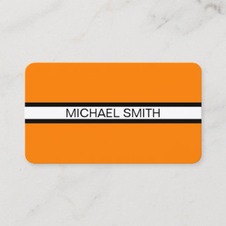 Orange Professionell Vit svart Elegant Modern Visitkort