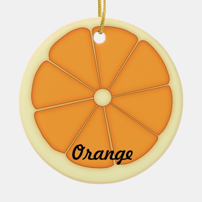 Orange prydnad julgransprydnad keramik (Framsidan)