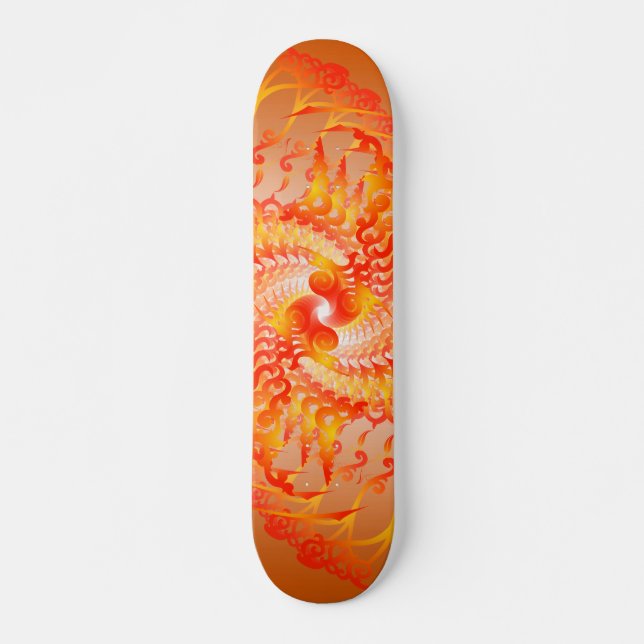 Orange Psychedelic Spiral: Skateboard Bräda 20,5 Cm (Framsida)