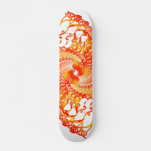 Orange Psychedelic Spiral: Skattbord Skateboard Bräda 21,5 Cm (Framsida)