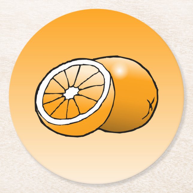 Orange Pulp brädunderlägg Underlägg Papper Rund (Framsidan)