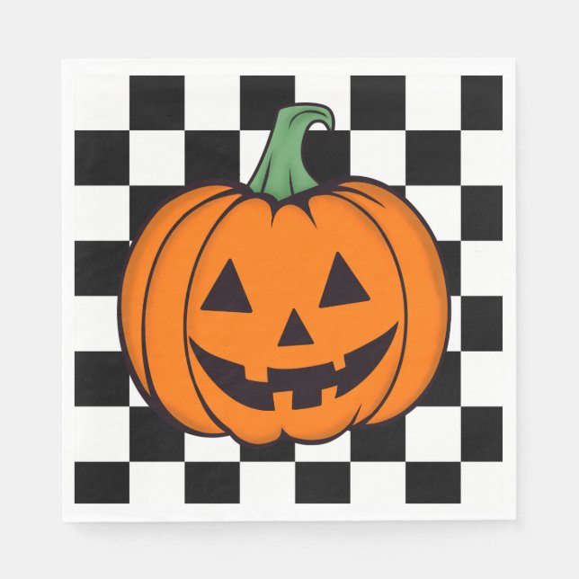 Orange Pumpa Ansikte Pappersservett (Framsidan)