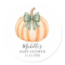 Orange Pumpa Grön Karo Bow Babyfirande