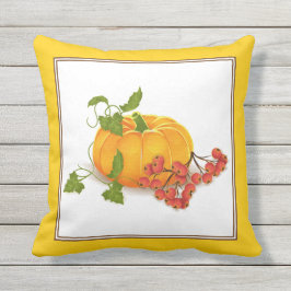 Orange pumpa, gult gräns fallande Thanksgiving Kudde