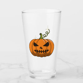 Orange Pumpa Halloween Glas Kopp