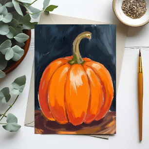 Orange Pumpa Halloween Tacksägelse Julkort