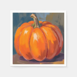 Orange Pumpa Halloween Thanksgiving Vattenfärg Pappersservett