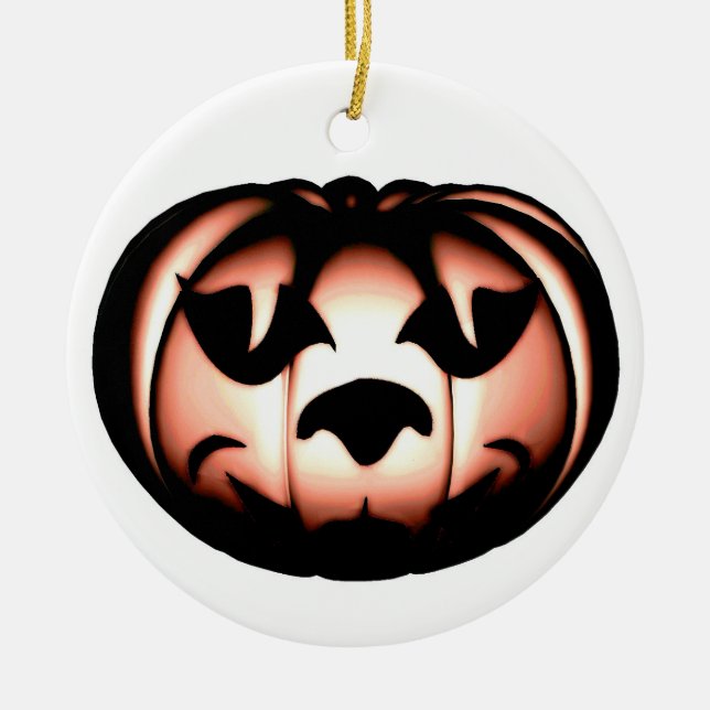 Orange pumpa julgransprydnad keramik (Framsidan)