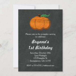 Orange Pumpa Kritskrift Halloween-inbjudningar Inbjudningar