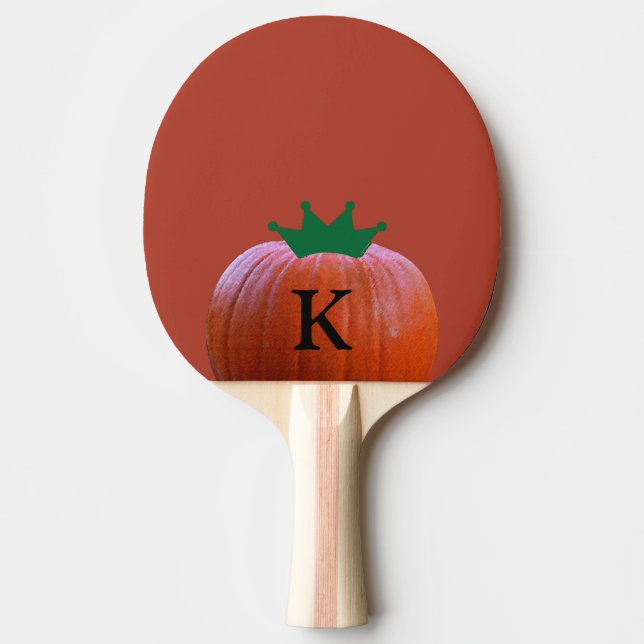 Orange Pumpa Monogram Baby Shower Party Favor Pingisracket (Framsidan)