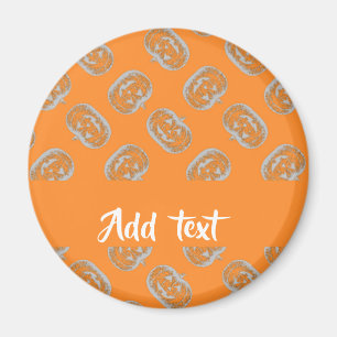 Orange pumpa mönster magnet